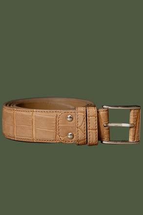Load image into Gallery viewer, Nile Crocodile Leather Belt - Sand