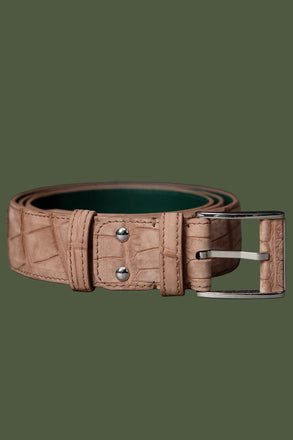 Load image into Gallery viewer, Nile Crocodile Leather Belt - Blush