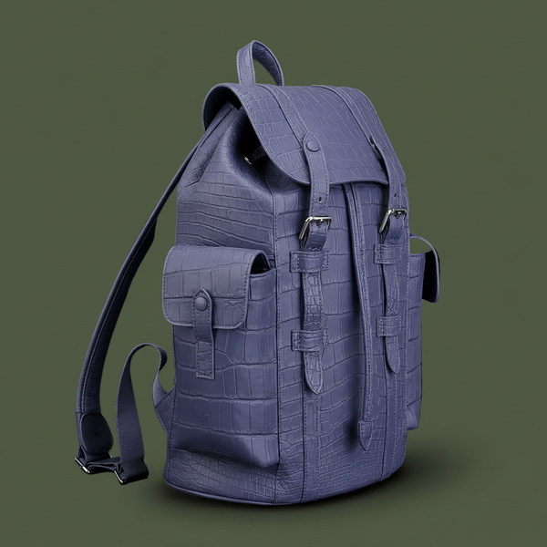 Lavanda Imperiale Nile Crocodile Leather Backpack