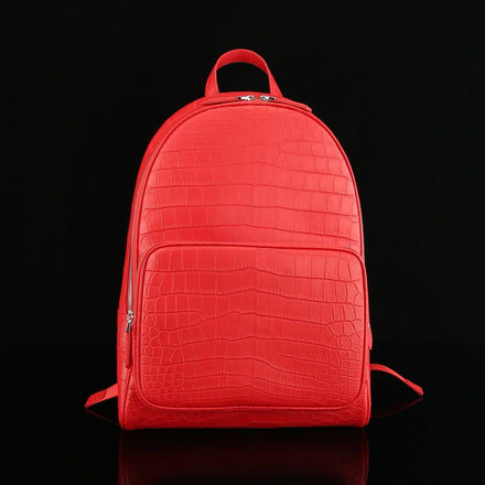 Load image into Gallery viewer, Rosso Imperiale Croco Leather Executive Backpack