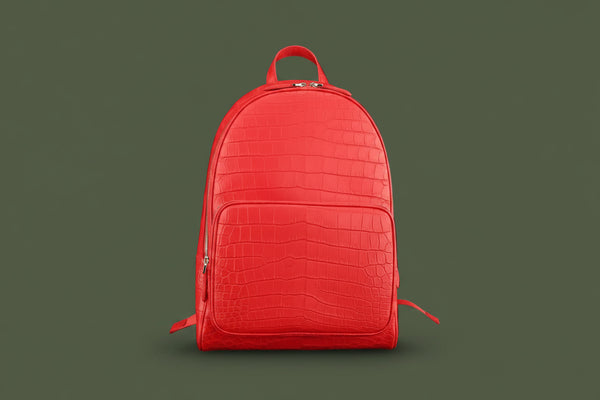 Rosso Imperiale Nile Crocodile Leather Backpack