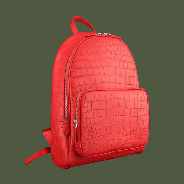 Rosso Imperiale Nile Crocodile Leather Backpack