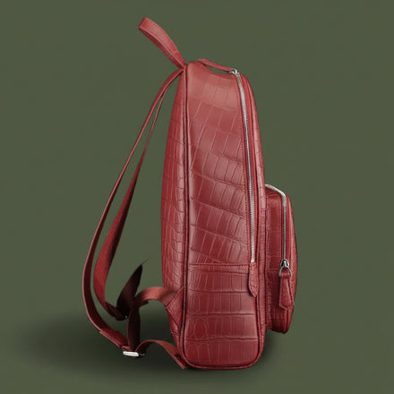 Load image into Gallery viewer, Bordeaux Imperiale Crocodile Nile Leather Backpack