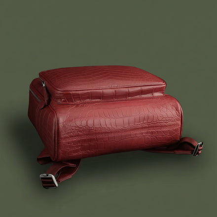 Load image into Gallery viewer, Bordeaux Imperiale Crocodile Nile Leather Backpack