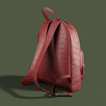 Load image into Gallery viewer, Bordeaux Imperiale Crocodile Nile Leather Backpack