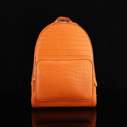 Load image into Gallery viewer, Arancio Imperiale Croco Leather Executive Backpack