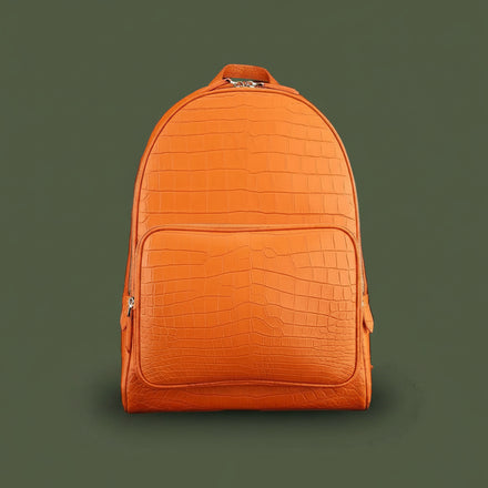 Load image into Gallery viewer, Arancio Imperiale Nile Crocodile Leather Backpack