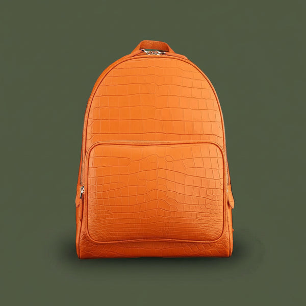 Arancio Imperiale Nile Crocodile Leather Backpack