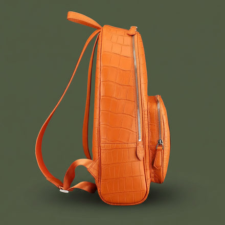 Load image into Gallery viewer, Arancio Imperiale Nile Crocodile Leather Backpack