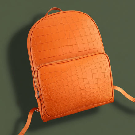 Load image into Gallery viewer, Arancio Imperiale Nile Crocodile Leather Backpack