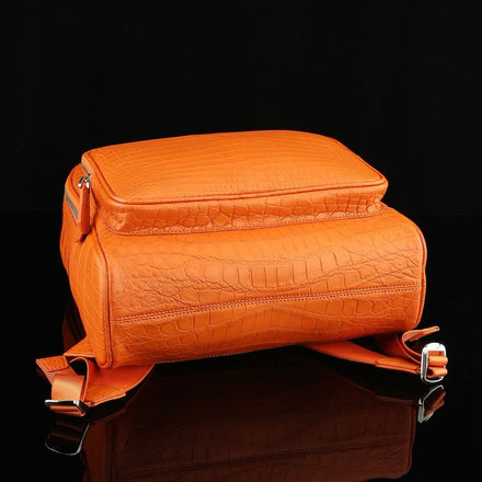 Load image into Gallery viewer, Arancio Imperiale Croco Leather Executive Backpack