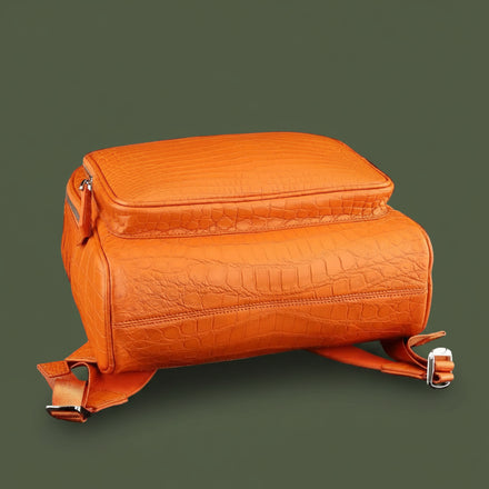 Load image into Gallery viewer, Arancio Imperiale Nile Crocodile Leather Backpack