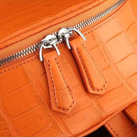 Load image into Gallery viewer, Arancio Imperiale Croco Leather Executive Backpack