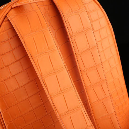 Load image into Gallery viewer, Arancio Imperiale Croco Leather Executive Backpack