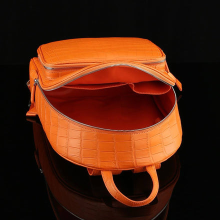 Load image into Gallery viewer, Arancio Imperiale Croco Leather Executive Backpack