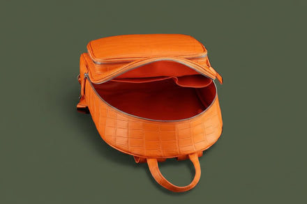 Load image into Gallery viewer, Arancio Imperiale Nile Crocodile Leather Backpack