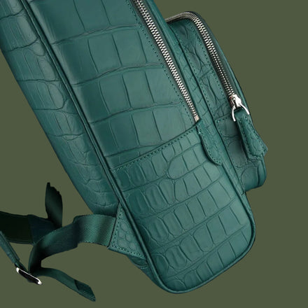 Load image into Gallery viewer, Verde Imperiale Nile Crocodile Leather Backpack