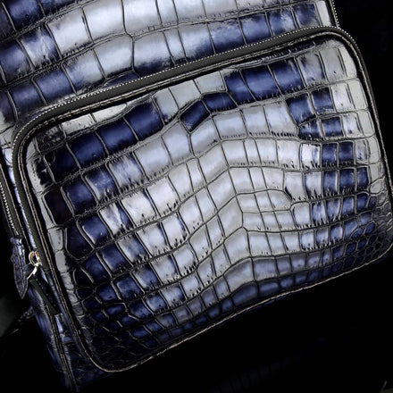Load image into Gallery viewer, Zaffiro Imperiale Croco Leather Executive Backpack