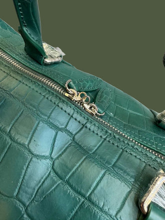 Load image into Gallery viewer, Smeraldo Imperiale Nile Crocodile Leather Travel Bag