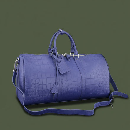 Load image into Gallery viewer, Lavanda Imperiale Nile Crocodile Leather Travel Bag