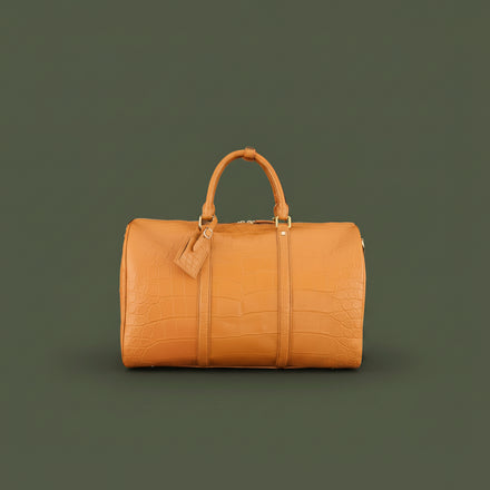 Load image into Gallery viewer, Cognac Imperiale Nile Crocodile Leather Travel Bag