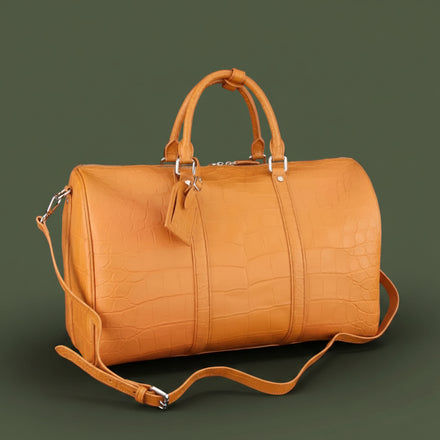 Load image into Gallery viewer, Cognac Imperiale Nile Crocodile Leather Travel Bag