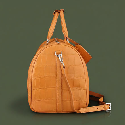 Load image into Gallery viewer, Cognac Imperiale Nile Crocodile Leather Travel Bag