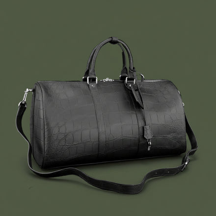 Load image into Gallery viewer, Nero Imperiale Nile Crocodile Leather Travel Bag