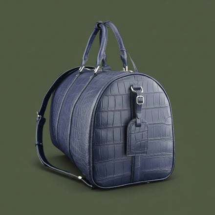 Load image into Gallery viewer, Blu Savoia Nile Crocodile Leather Travel Bag