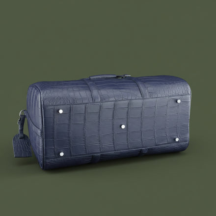 Load image into Gallery viewer, Blu Savoia Nile Crocodile Leather Travel Bag