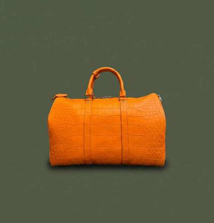 Load image into Gallery viewer, Arancio Imperiale Nile Crocodile Leather Travel Bag