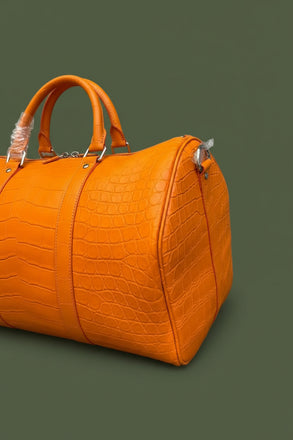 Load image into Gallery viewer, Arancio Imperiale Nile Crocodile Leather Travel Bag