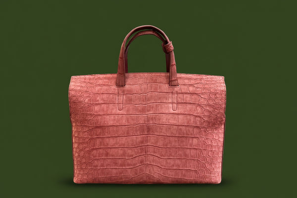 Rosa Imperiale Crocodile Leather Briefcase