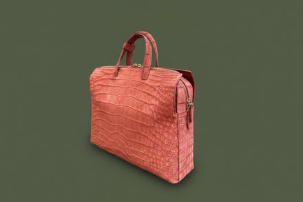 Load image into Gallery viewer, Rosa Imperiale Nile Crocodile Leather Briefcase