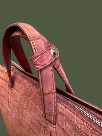 Load image into Gallery viewer, Rosa Imperiale Nile Crocodile Leather Briefcase