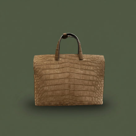 Load image into Gallery viewer, Tortora Imperiale Nile Crocodile Leather Briefcase