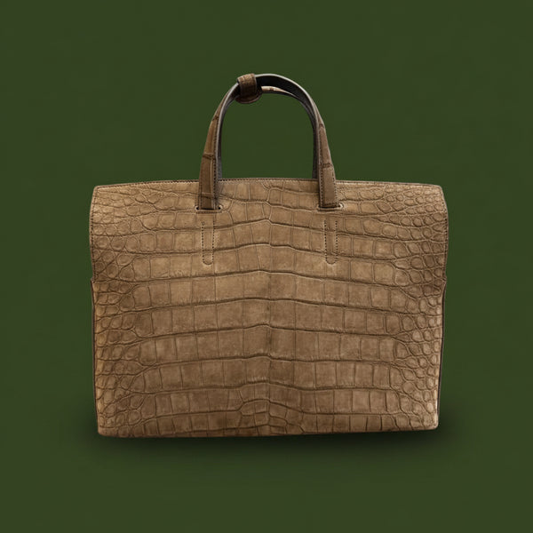 Tortora Imperiale Crocodile Leather Briefcase