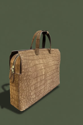 Load image into Gallery viewer, Tortora Imperiale Nile Crocodile Leather Briefcase