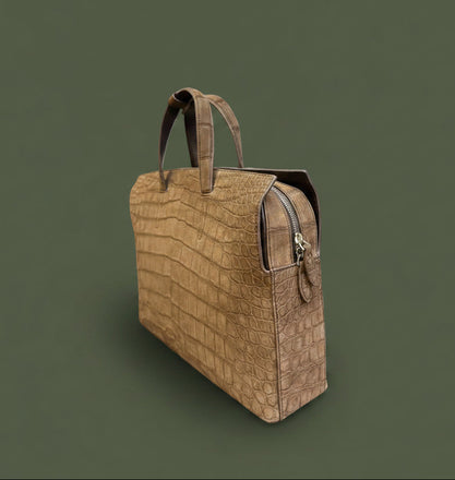 Load image into Gallery viewer, Tortora Imperiale Nile Crocodile Leather Briefcase