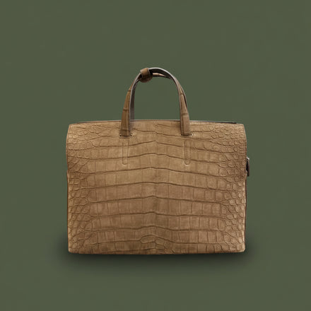 Load image into Gallery viewer, Tortora Imperiale Nile Crocodile Leather Briefcase