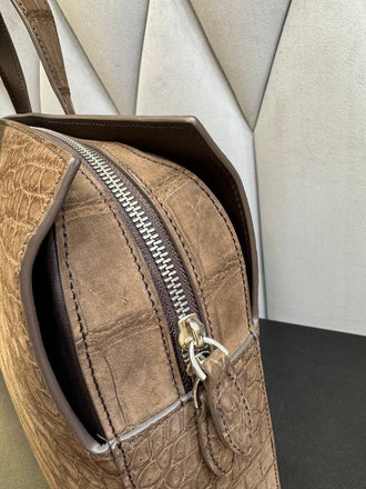 Load image into Gallery viewer, Tortora Imperiale Crocodile Leather Briefcase