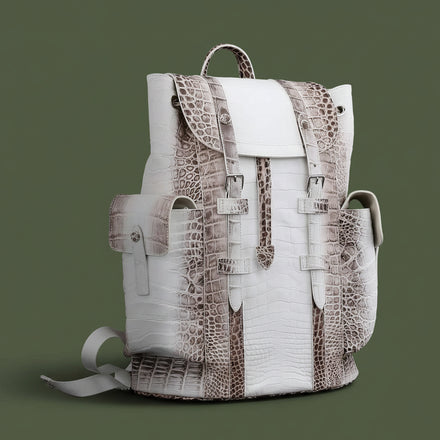 Load image into Gallery viewer, Himalayan Pearl Nile Crocodile Leather Backpack