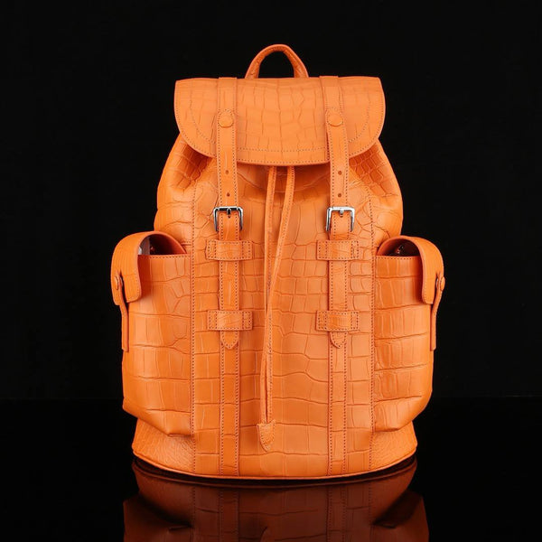 Arancia Imperiale Crocodile Leather Backpack