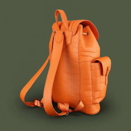 Load image into Gallery viewer, Arancia Imperiale Nile Crocodile Leather Backpack