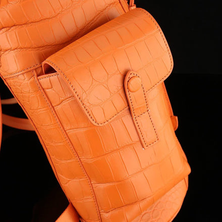 Load image into Gallery viewer, Arancia Imperiale Crocodile Leather Backpack