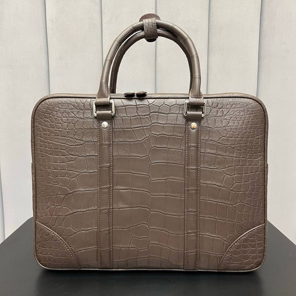 Moka Reale Crocodile Leather Executive Briefcase