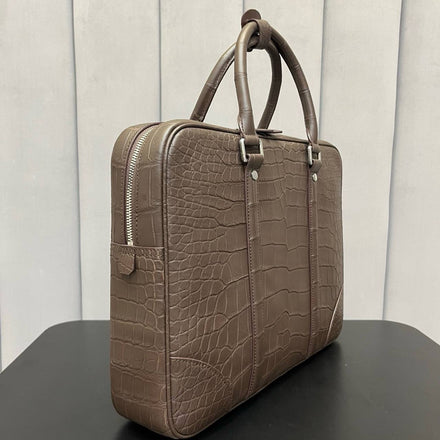 Load image into Gallery viewer, Moka Reale Crocodile Leather Executive Briefcase