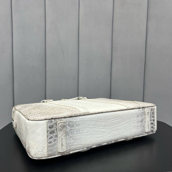 Perla Imperiale Croco Leather Briefcase