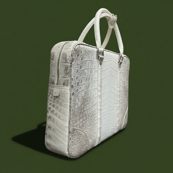 Perla Imperiale Crocodile Leather Briefcase