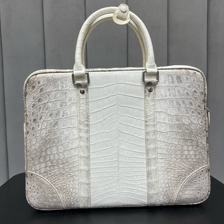 Load image into Gallery viewer, Perla Imperiale Croco Leather Briefcase
